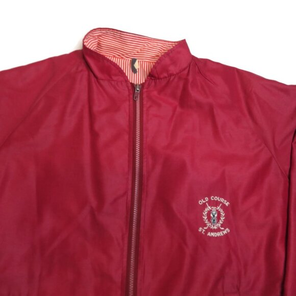 Snowgoose St Andrews Golf Jacket Mens Large Red Scotland Windbreaker - Picture 5 of 8